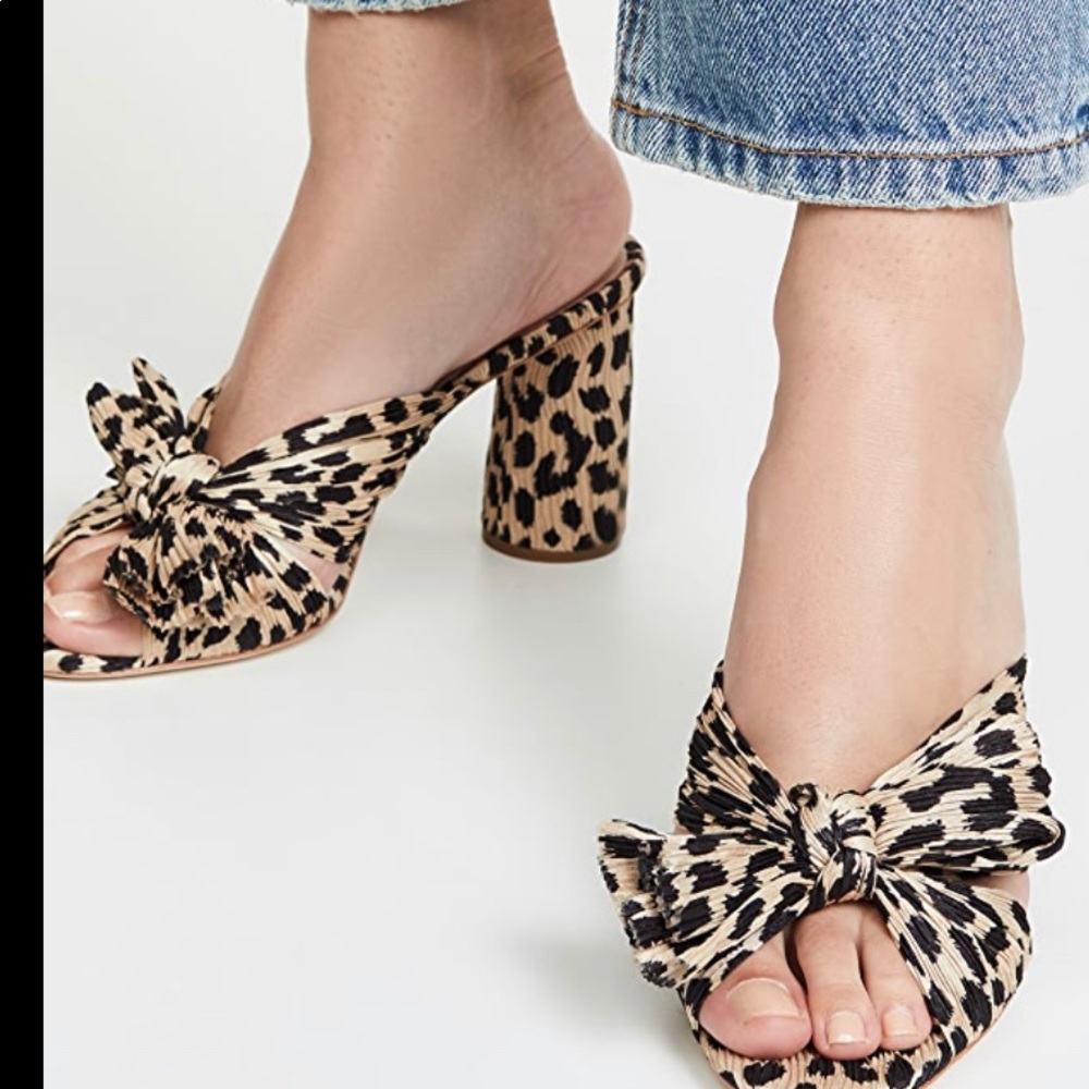 NWT loeffler Randal dark leopard penny knot heel - Picture 3 of 7